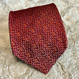 Garrick Anderson Red & Orange Silk Tie NWOT 3.75” Wide 59” Long